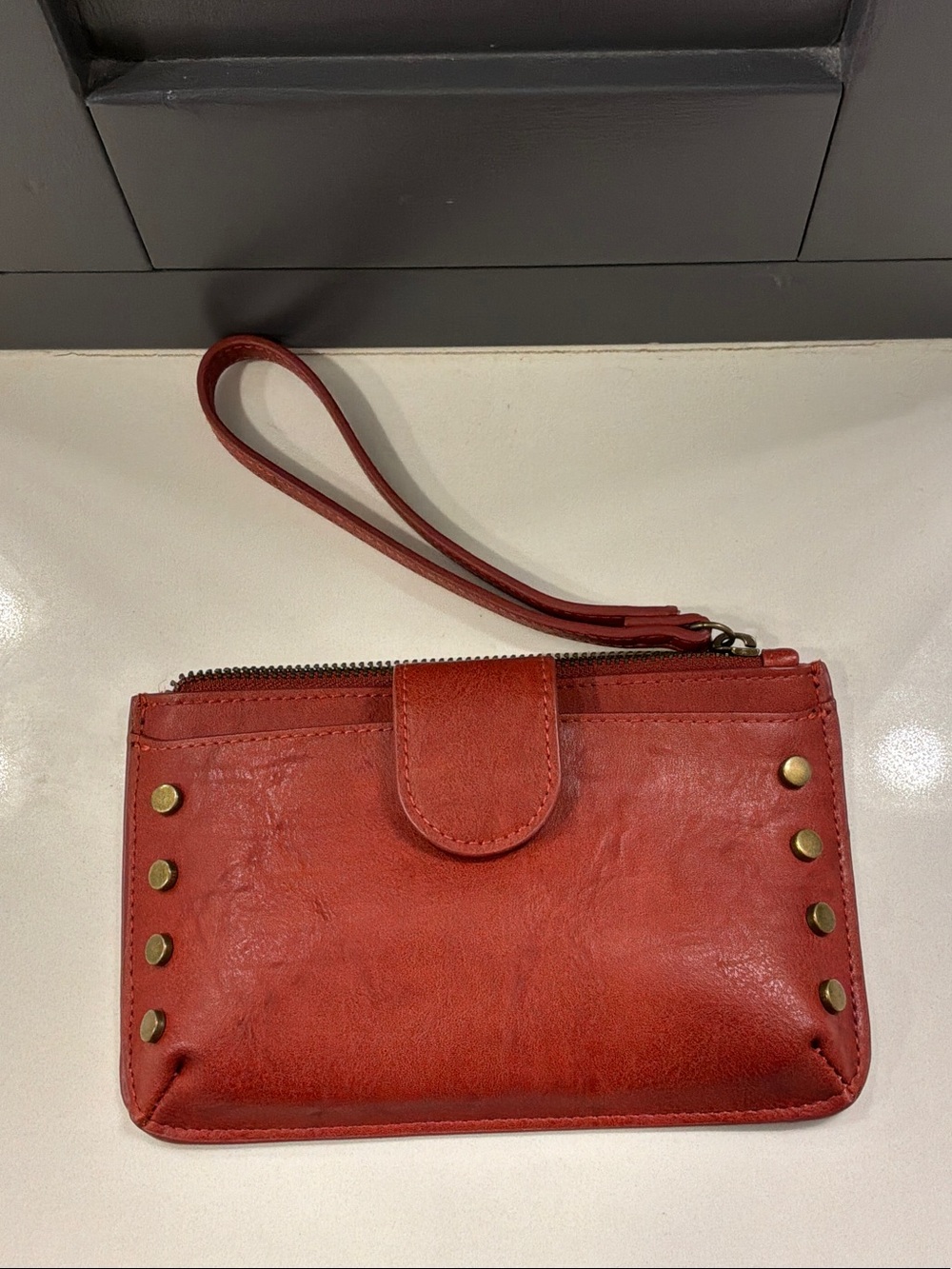 Universal Thread Red Stud-Accent Wristlet